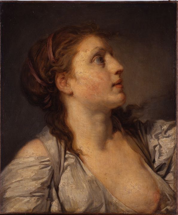 Jean-Baptiste Greuze, Tête de jeune fille, XVIIIe siècle