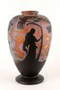 Manufacture Daum en collaboration avec Jacques Gruber, Vase Tristan et Yseult, 1897, verre soufflé-moulé, multicouche, gravé à l'acide et à la roue, martelé