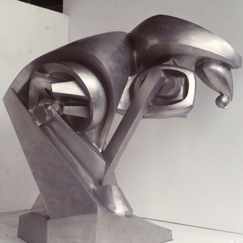 Raymond Duchamp-Villon, Cheval majeur, 1914-1984, modèle en plâtre de 1914, sculpture en acier inoxydable brossé de 1984 © Nancy, Musée des Beaux-Arts, cliché Ville de Nancy © Adagp, Paris, 2018